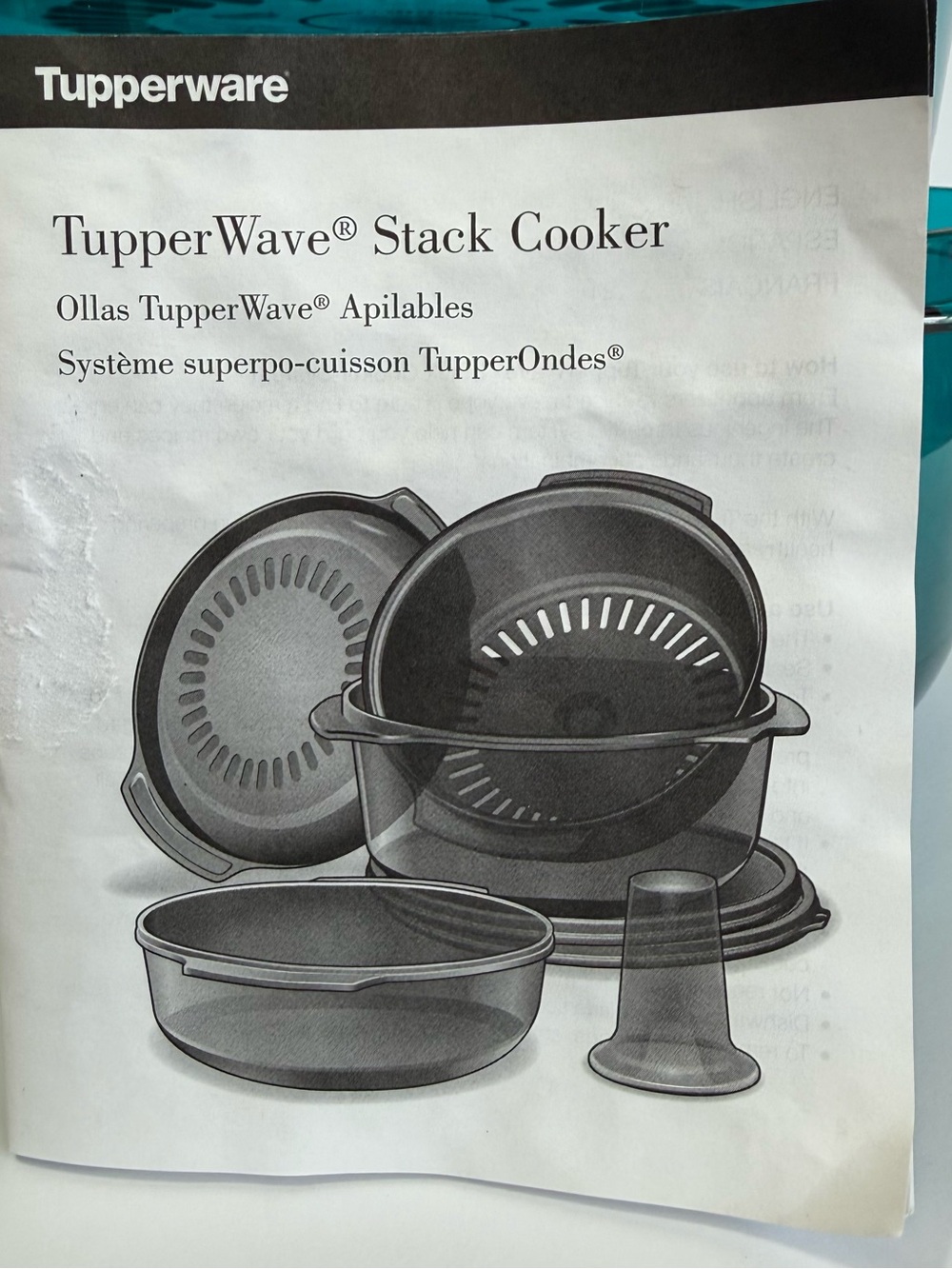 NWOT Tupperware TupperWave Stack Cooker 7-Pc Set Teal Blue - Picture 2 of 5